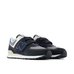574 Kids NEW-B Hook & Loop Sneakers Black><noscript><img width=