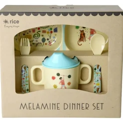 4 Pcs Baby-middagsset I Melamin I Presentförpackning Mint Fun Fair>RICE New