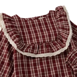 Alice Christmas Check Flounce Dress i Red><noscript><img width=