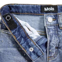 Asta Byxor I Vävt Tyg Rhinestone Denim><noscript><img width=