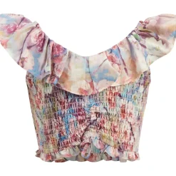 Ayala Shirred Crop Top Azure Floral>Bardot Junior Online