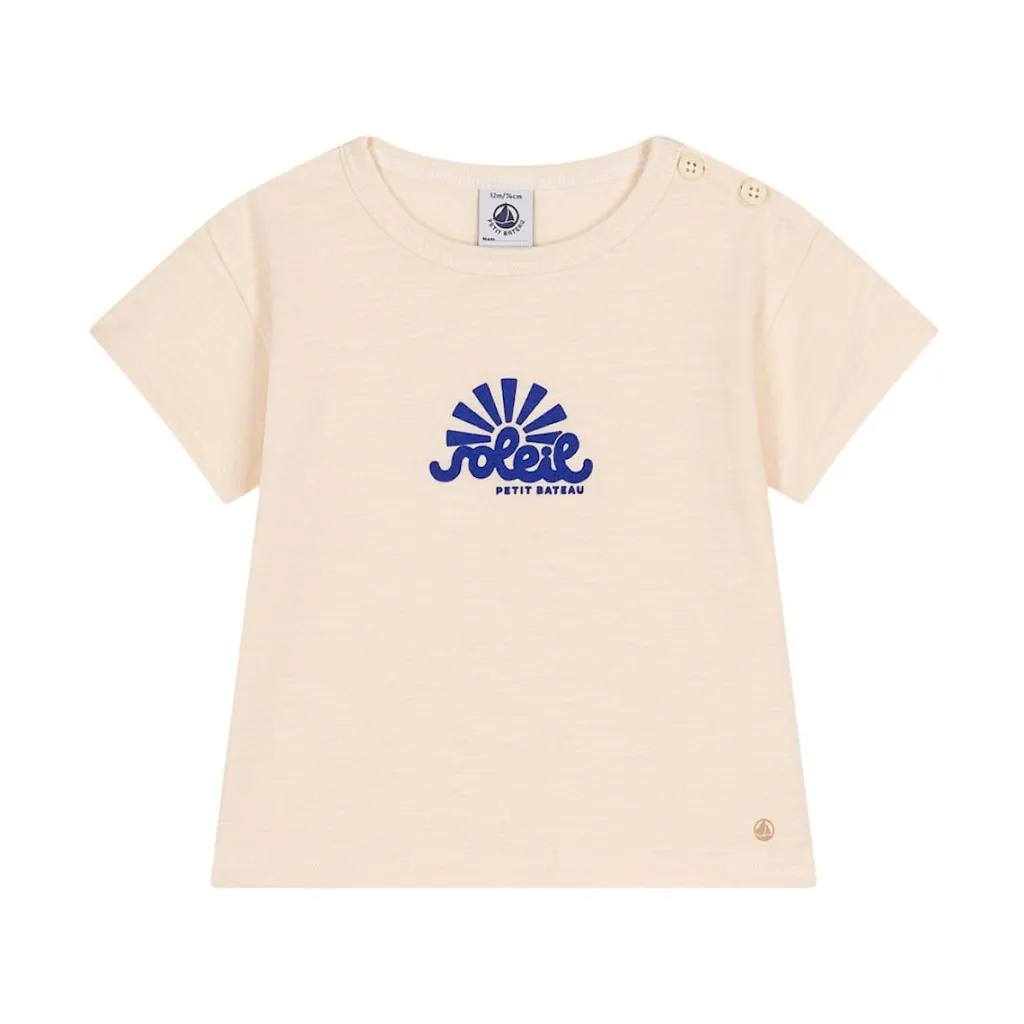 Baby T-shirt Med Tryck Gräddvit>Petit Bateau Discount