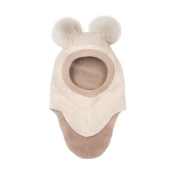 Balaclava med alpacabollar Sand Melange>Huttelihut Hot