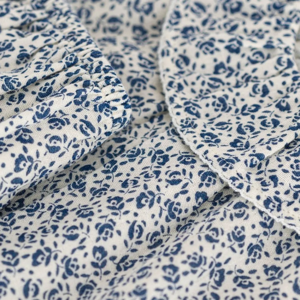 Blommig Baby-klänning Blå>Petit Bateau Hot