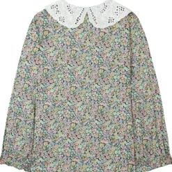 Blommig Blus Svart><noscript><img width=