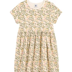 Blommig Klänning Gräddvit>Petit Bateau