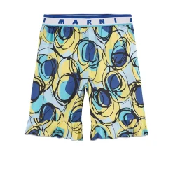 Branded Ruffled Shorts Surf Bluette>Marni Online