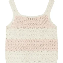Cap Randigt Stickat Linne Rosa><noscript><img width=
