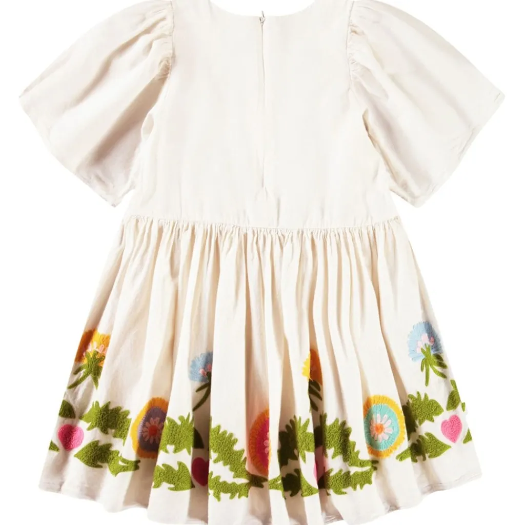 Carlin Short-Sleeved Dress Dandelion Border>Molo Clearance