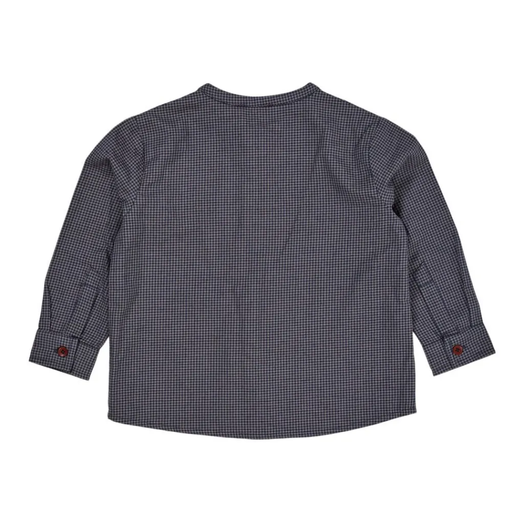Check Shirt w. Placket Navy Check Combi>Copenhagen Colors Online