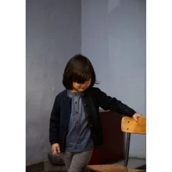 Check Shirt w. Placket Navy Check Combi><noscript><img width=