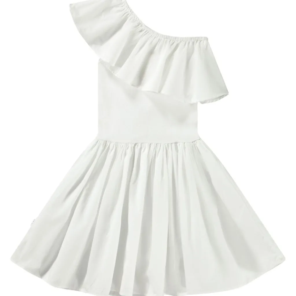 Chloey Short Sleeve Dress Crisp White>Molo New