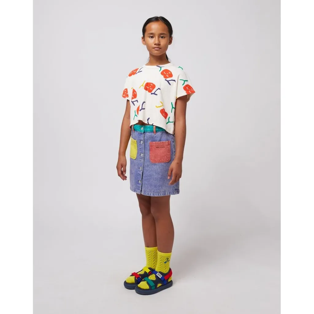Color Block Denim Kjol Multicolor>Bobo Choses Hot