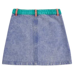 Color Block Denim Kjol Multicolor><noscript><img width=
