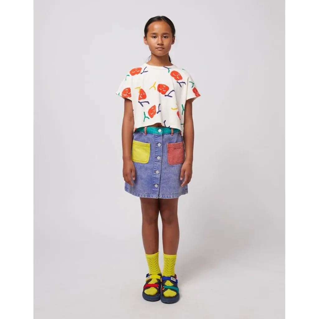 Color Block Denim Kjol Multicolor>Bobo Choses Hot