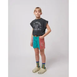 Color Block Denim Shorts Multicolor><noscript><img width=