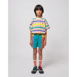 Color Block Denim Shorts Multicolor><noscript><img width=