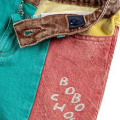 Color Block Denim Shorts Multicolor><noscript><img width=