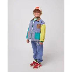 Color Block Jeansjacka Multicolor><noscript><img width=