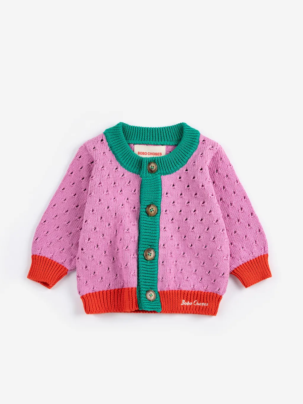 Color Block Open Work Kofta Multicolor>Bobo Choses New