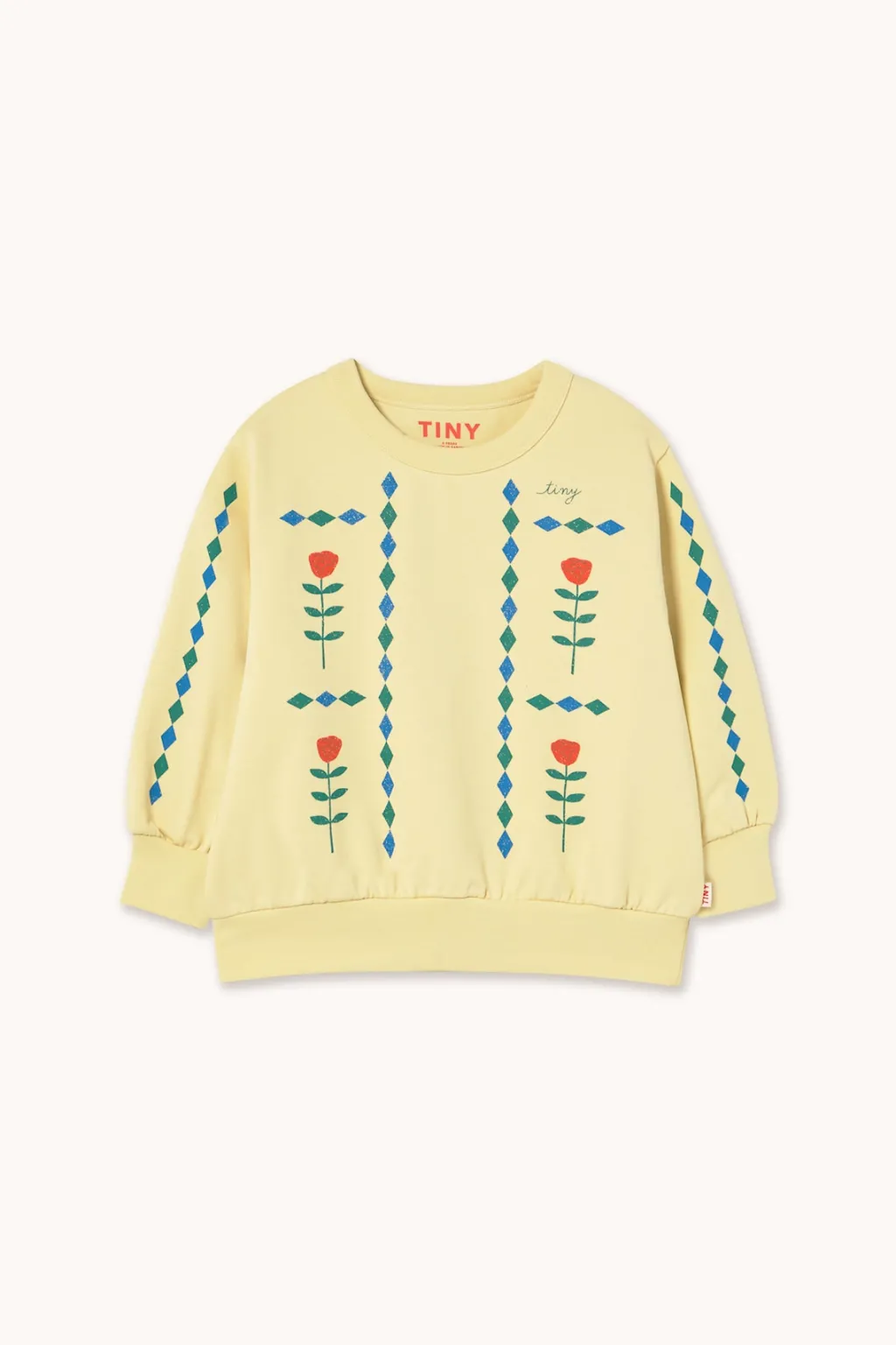 Diamonds Graphic Sweatshirt Dusty Yellow>Tinycottons Sale