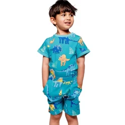 Dinosaurs T-shirt Teal>Småfolk New