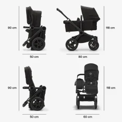 Donkey 5 Mono Komplett Barnvagn Black/Midnight Black><noscript><img width=