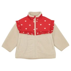 Ellen Fleecejacka Poppy Red/soft White>Flöss