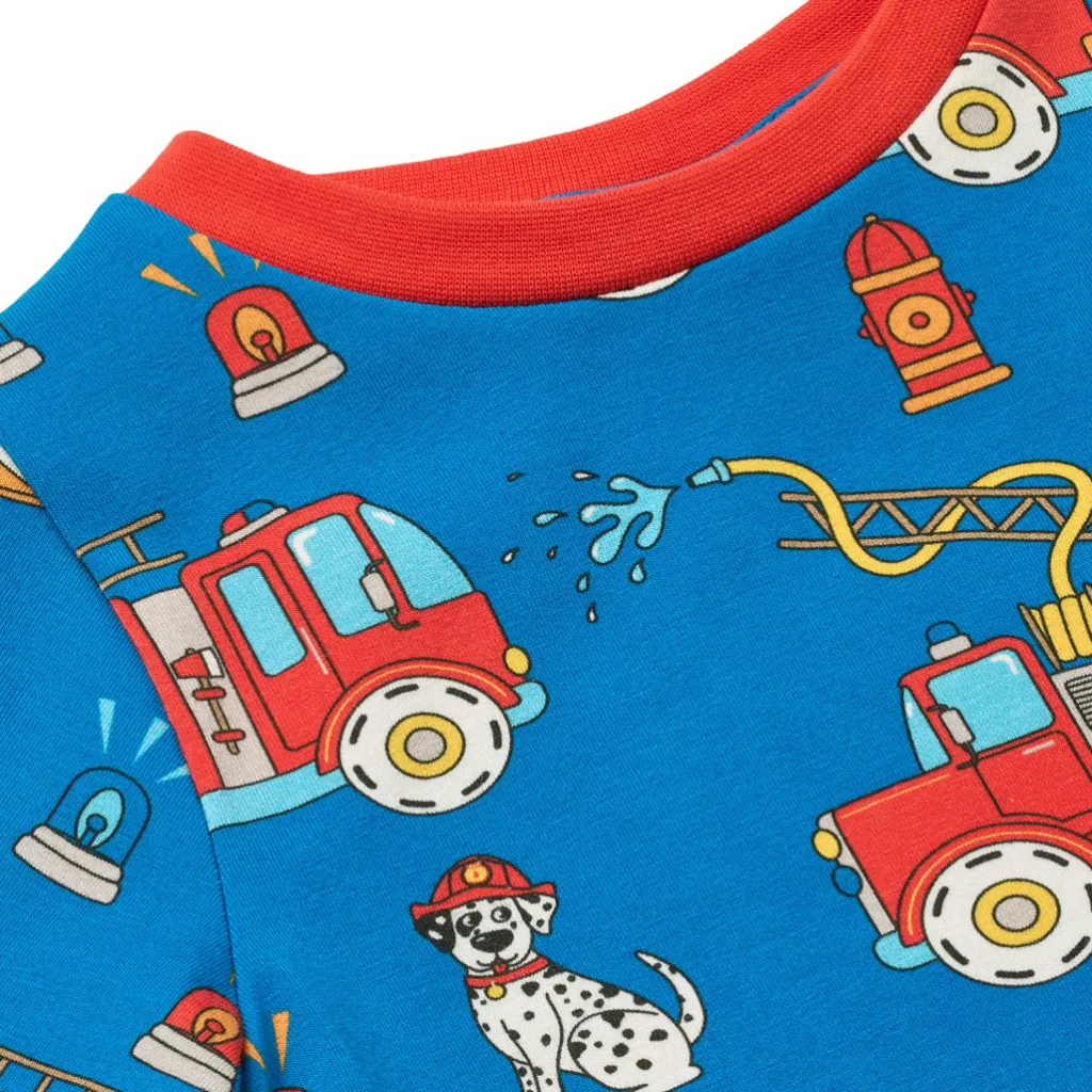 Elstar With Fire Truck Långärmad T-shirt Brilliant Blue>Småfolk Discount