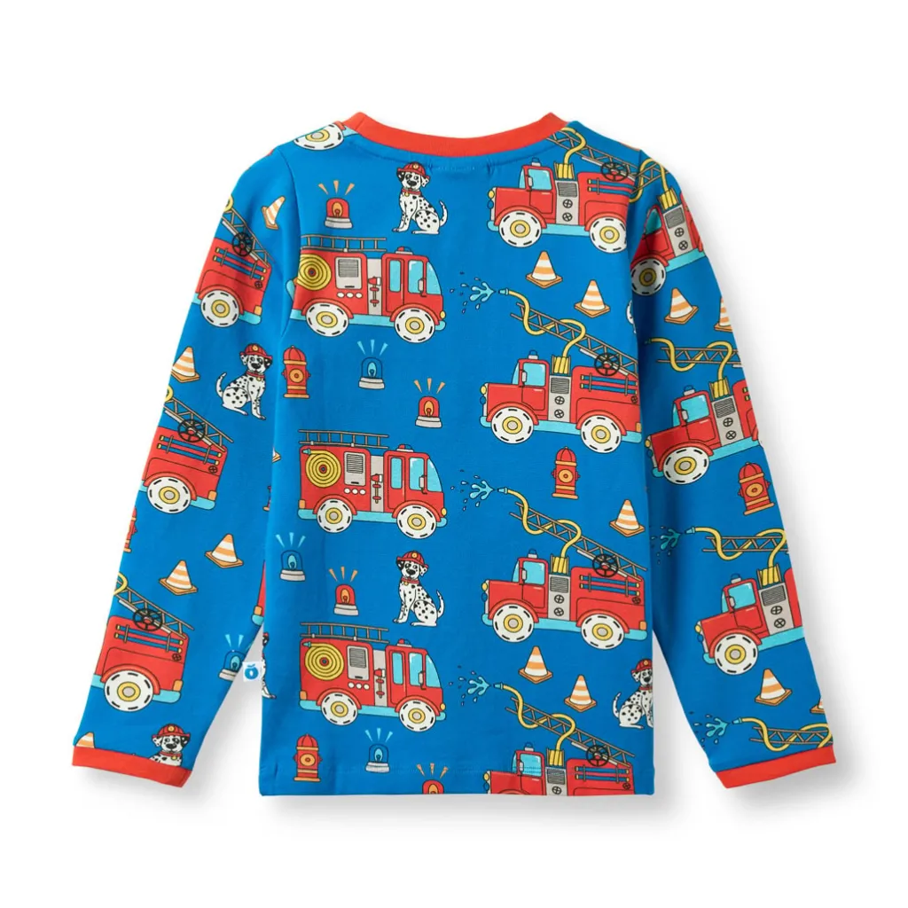 Elstar With Fire Truck Långärmad T-shirt Brilliant Blue>Småfolk Discount