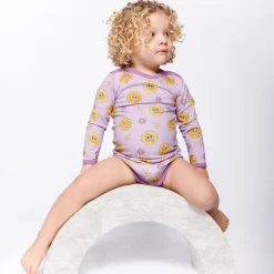 Elstar With Sunflowers Långärmad Baby Body Heather Purple><noscript><img width=