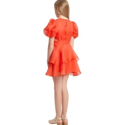 Enya Organza Mini Klänning Fire Red><noscript><img width=