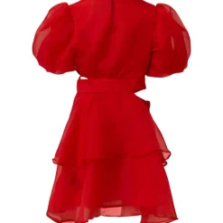 Enya Organza Mini Klänning Fire Red><noscript><img width=