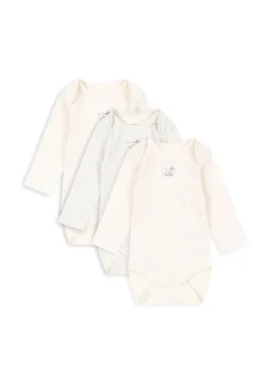 Fio Stripe 3-pack Långärmad Body Blue Mix>Fanga Fontana New