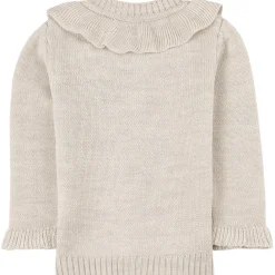 Flounce Stickad Kofta Gräddvit>Little Jalo Clearance