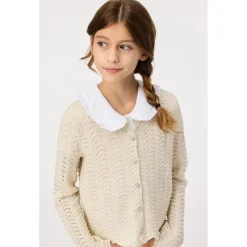 Gigi Knitted Cardigan Sand Melange><noscript><img width=