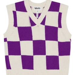 Gitta Stickad Väst Purple Shell Check>Molo Online