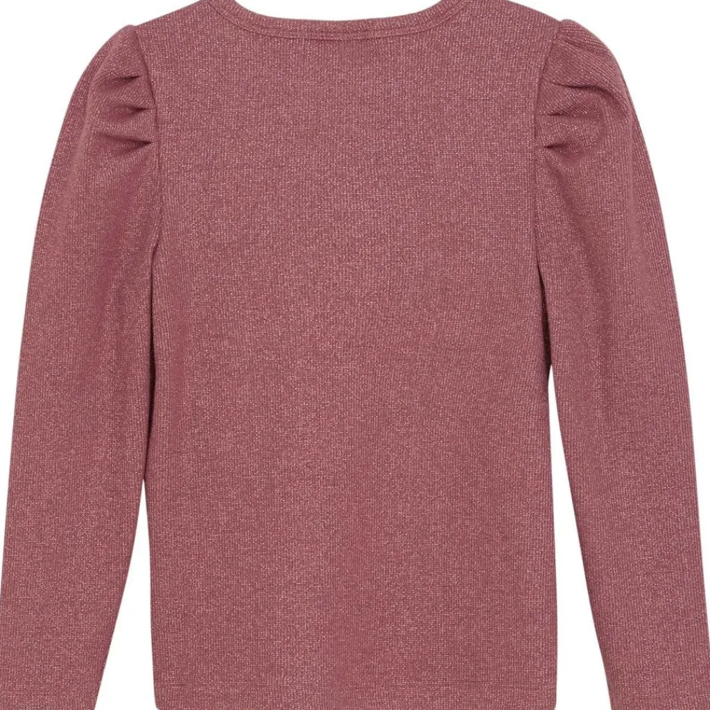 Glitter Rib Långärmad T-Shirt Deco Rose>Minymo Sale