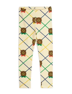 GOTS Bear Check Leggings Offwhite>Mini Rodini Discount