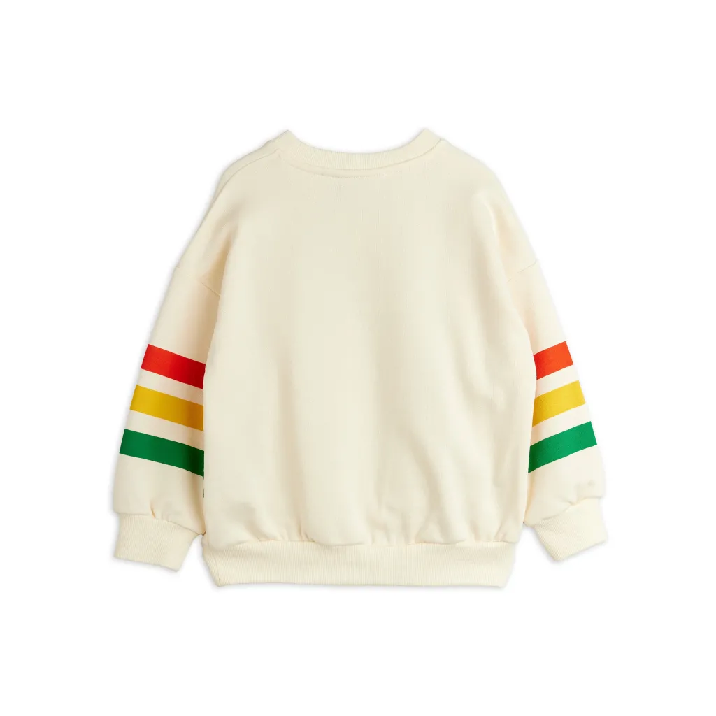 GOTS Bear Randig Sweatshirt Offwhite>Mini Rodini New