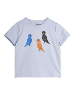GOTS Birds Sp Kortärmad Top Purple>Mini Rodini Outlet