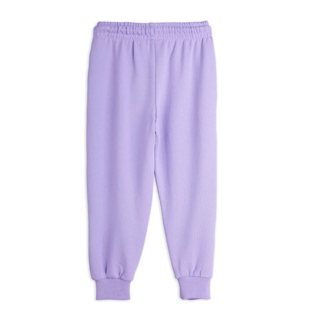 GOTS Cat With Bowtie Chenille Mjukisbyxor Purple>Mini Rodini Outlet