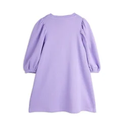 GOTS Cat With Bowtie Chenille Sweatdress Purple>Mini Rodini