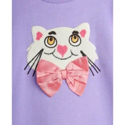 GOTS Cat With Bowtie Chenille Sweatdress Purple><noscript><img width=