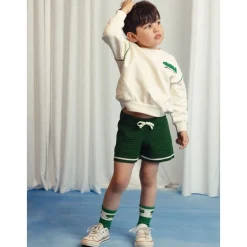 GOTS Crochet Knit Shorts Green><noscript><img width=