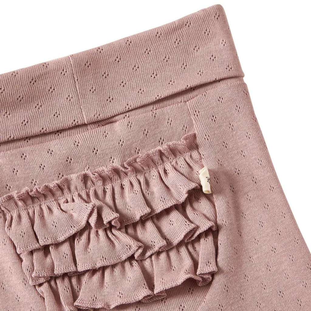 GOTS Elsy Pointelle Baby Byxor Pink Mauve>Buddy & Hope Online