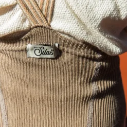 GOTS Fotlösa Strumpbyxor Oyster Grey Striped><noscript><img width=