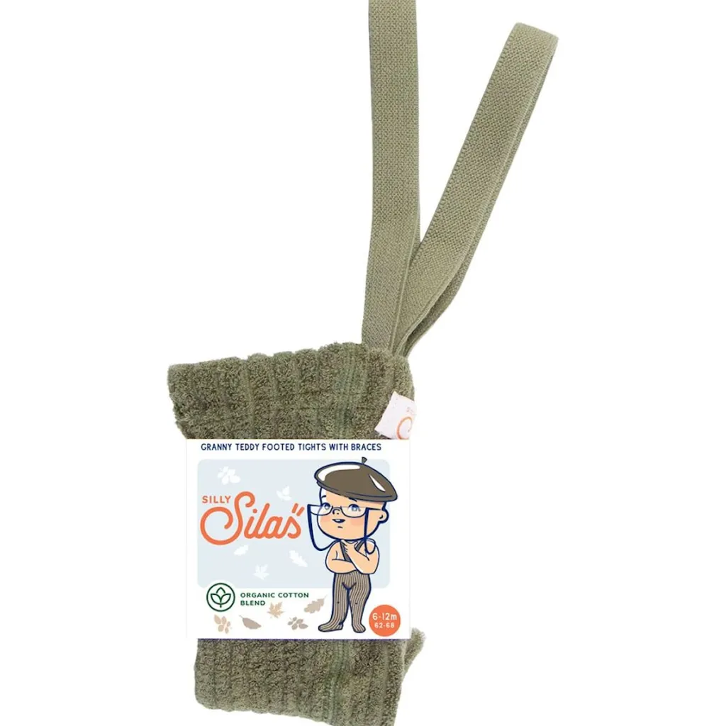 GOTS Granny Teddy Strumpbyxor Olivgrön>Silly Silas Hot