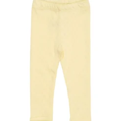 GOTS Heart Pointelle Leggings Pale Yellow>Copenhagen Colors Outlet