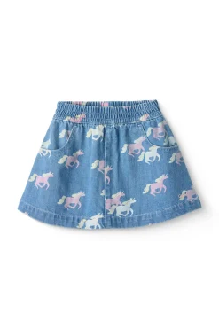 GOTS Jeanskjol Indigo Blue Washed With Unicorn>Copenhagen Colors New